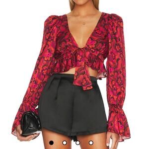 NWT For Love and Lemons Davina Top in Red